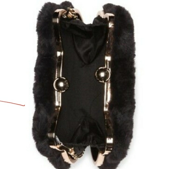 Black Faux Fur Kitty Kat clutch/Crossbody bag🐈 - Picture 6 of 8